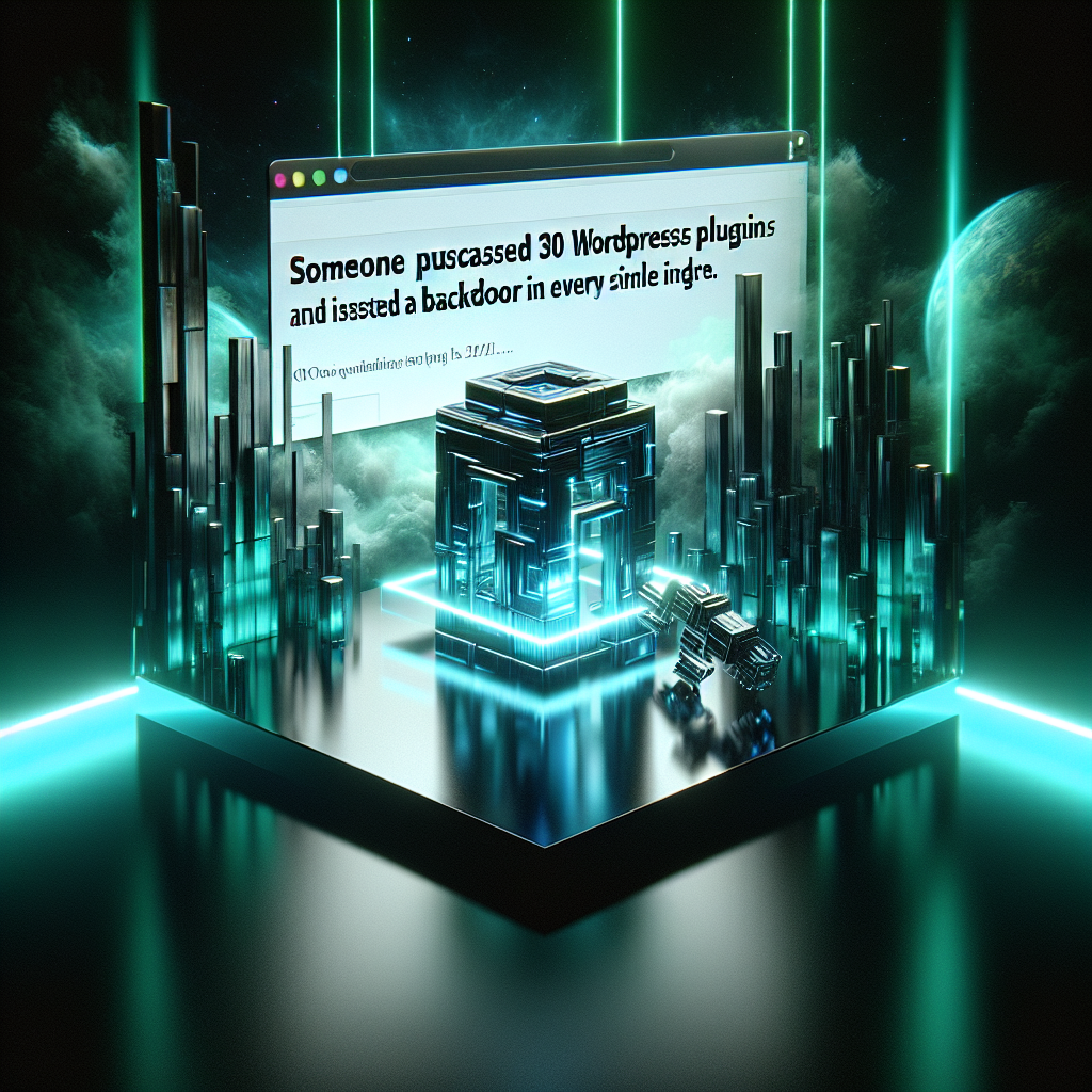 Someone Bought 30 WordPress Plugins and Planted a Backdoor in All of Them