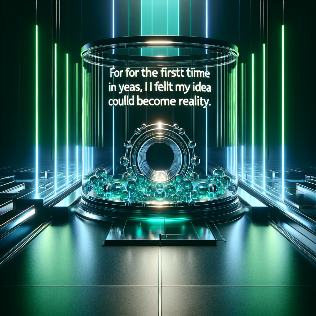 Pela primeira vez em anos senti que minha ideia pode virar realidade