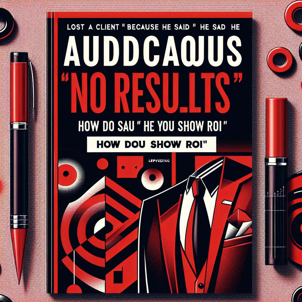 Perdi cliente porque ele disse que "não via resultado" como vocês mostram ROI?